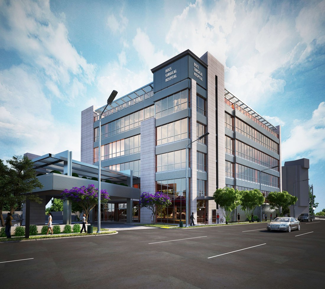 Architect's rendering of a completed surgical hospital