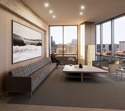 Architect's rendering of a patient waiting area